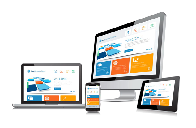 Dizüstü bilgisayar, tablet ve telefonda dönüşüm analitiğiyle gösterilen duyarlı web sitesi tasarımları
